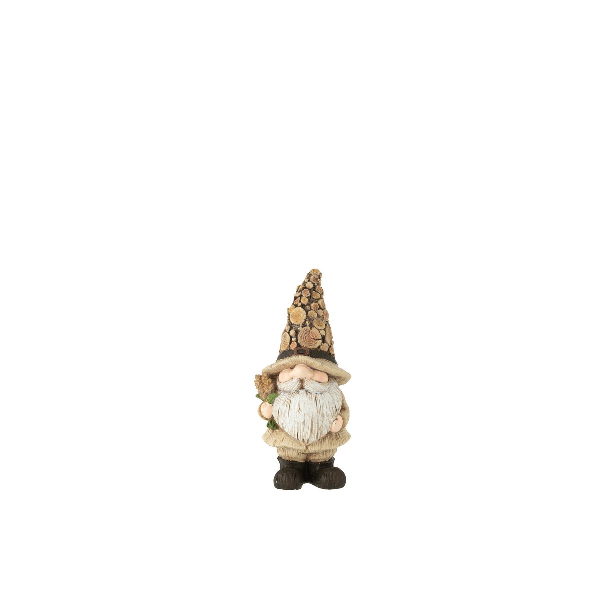 Figurine J-Line Gnome en bois et polyrésine - vue latérale