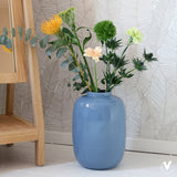 Vase en verre bleu-gris clair