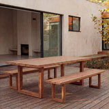 Banc avec pied carré - naturel - 220
