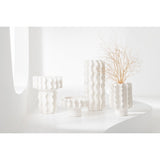 Vase J-Line Heliix grand en céramique blanche, design moderne