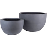 Cache-pot en fibre de pierre gris mat