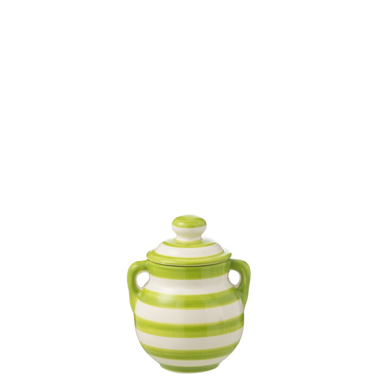J-Line Jug Grenade Stripes - Céramique blanche et verte, vue avant