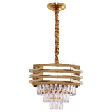Lampe suspendue en or en cristal | 40 cm
