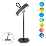 Lampe de batterie LED lampe magnétique "ella" pour l'extérieur et à l'intérieur, en métal et en plastique en gris, 35 cm de haut
