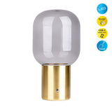 Lumière de table sans fil "Albero" Lumière de table décorative faite de métal et de verre de couleur en laiton avec des LED fermement intégrées, dimmables avec capteur tactile, 25 cm de haut
