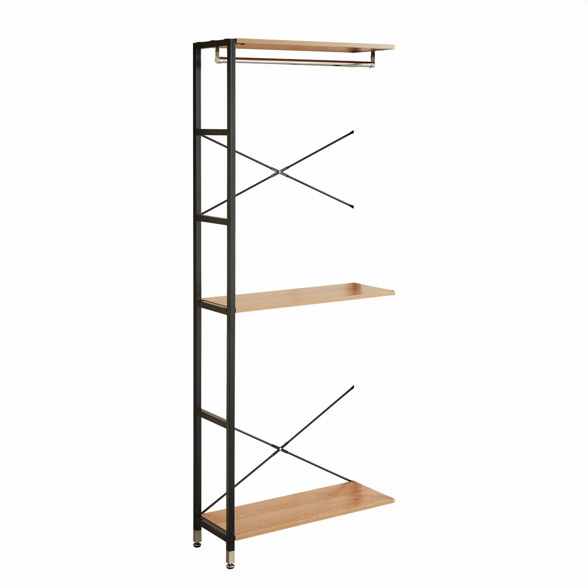 Étagère en métal et MDF, utilisée comme séparateur de pièce moderne