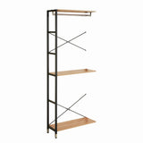 Étagère en métal et MDF, utilisée comme séparateur de pièce moderne