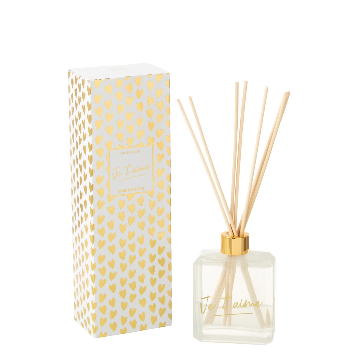 Bougie parfumée J-Line Je T'aime en or, élégante et raffinée