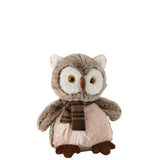 Peluche J-Line Hug Uil en brun et beige, détail de la texture du feutre
