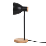 Lampe de bureau "Marie" en métal et en bois, E14, noir, 36,5 cm de haut