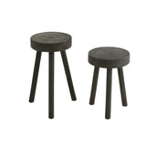 Vue latérale du tabouret J-Line, bois noir élégant
