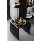 Table d'appoint J-Line Cube en bois noir - vue d'ensemble