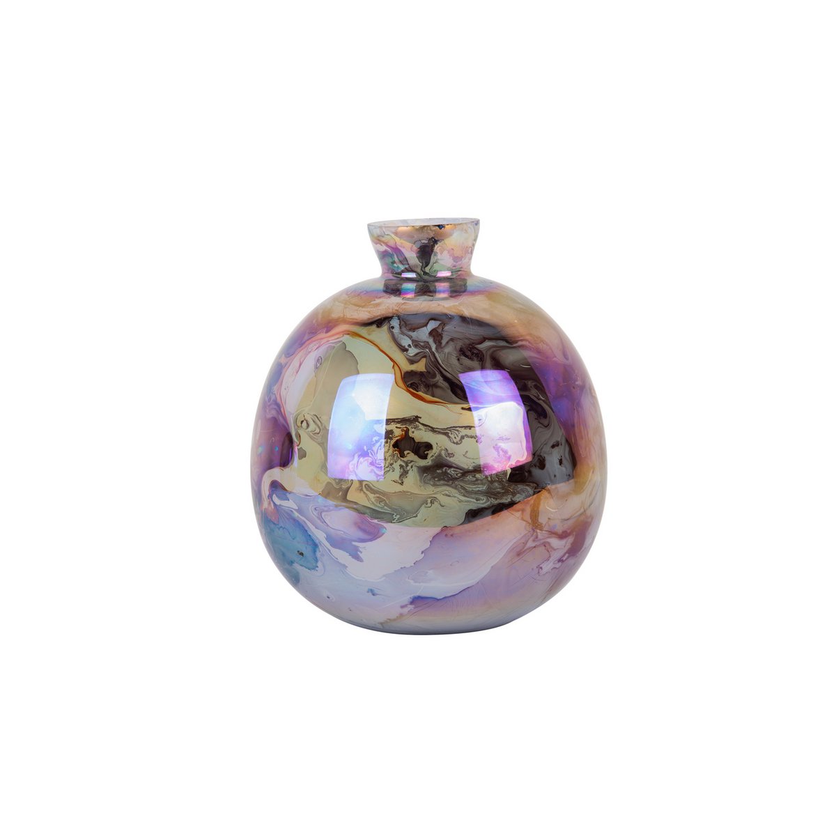 Vase Mélange Bouteille en verre marron avec finition brillante