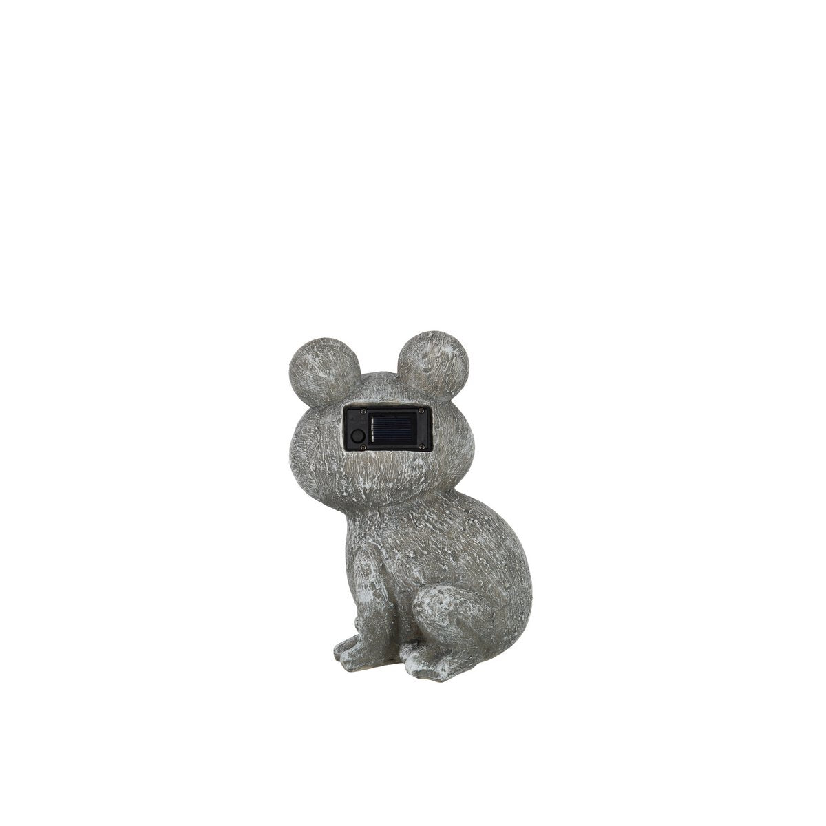 Grenouille solaire J-Line en polyresine grise vue de face