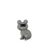 Grenouille solaire J-Line en polyresine grise vue de face