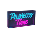 Décoration de "Time du Prosecco" LED Light pour 30 x 15 cm, en bleu et en magenta-rouge