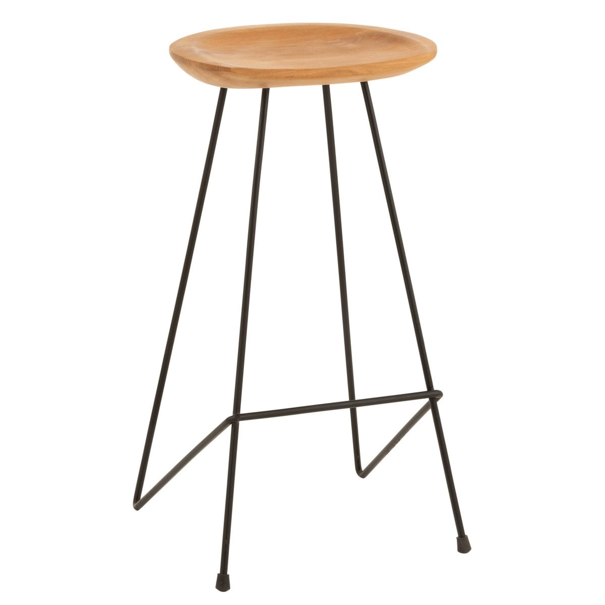 Détail du bois naturel de la chaise de bar J-Line
