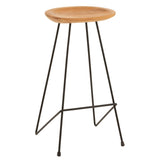 Détail du bois naturel de la chaise de bar J-Line