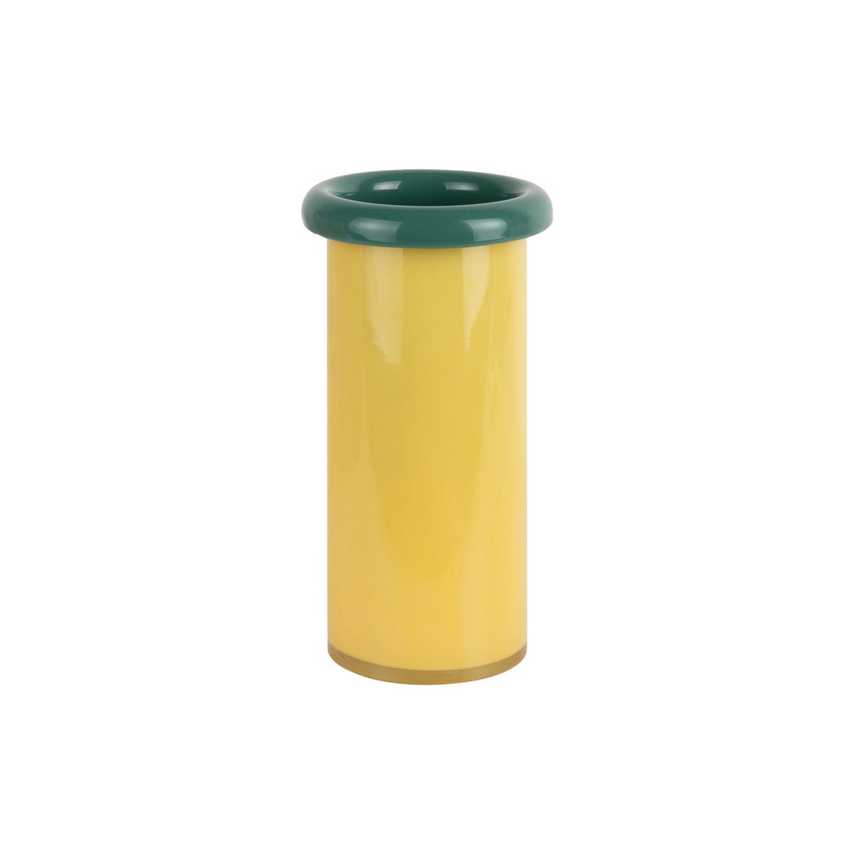 Vase Plié S en verre vert avec design moderne