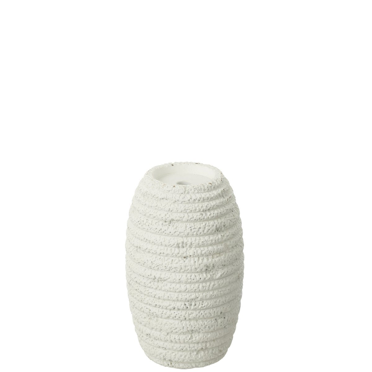 Bougeoir Creta Narrow J-Line en ciment blanc, vue de face