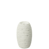 Bougeoir Creta Narrow J-Line en ciment blanc, vue de face