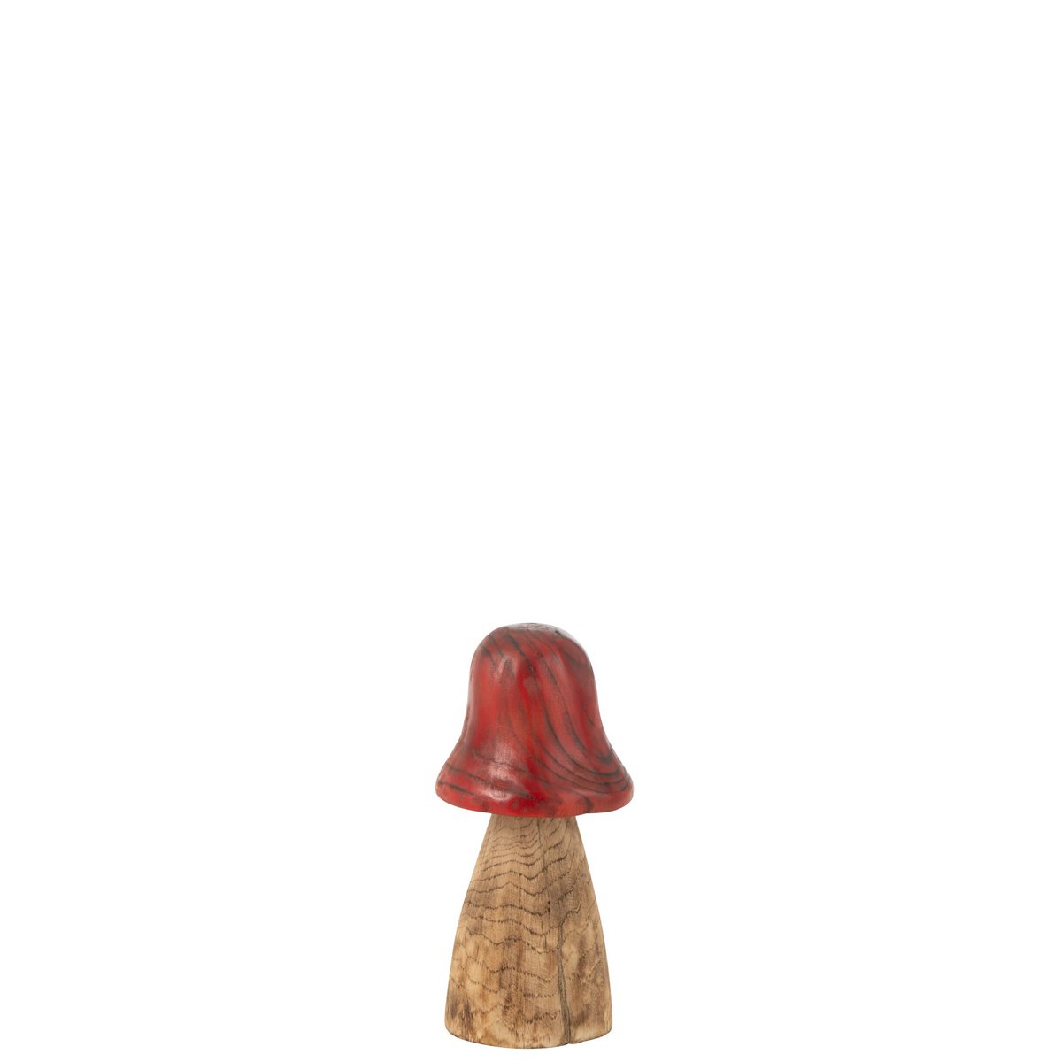 Champignon décoratif J-Line - bois - rouge/naturel - petit