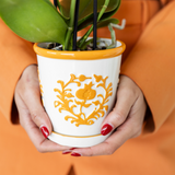 Cache-pot en céramique orange