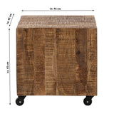 Table basse carrée 45 x 45 x 45 cm table d'appoint table à fleurs manguier durable bois de récupération