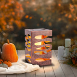 Décoration LED Lumière solaire "Hilda", 12,3 x 12,3 cm, 20 cm de haut, en plastique de haute qualité, à l'intérieur en or, finition métallique brun or, LED intégrée, blanc chaud