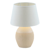 Lampe de table en céramique "Talia", lampe de table en céramique, beige / blanc, avec version E14, pour salle à manger, salon, couloir ou bureau, 31 cm de haut