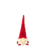 Gnome LED textile rouge et blanc de J-Line, vue de face