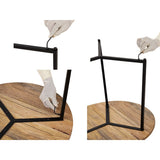 Table basse table d'appoint rond bois massif Ø 56 cm table de salon la palma cadre en métal noir