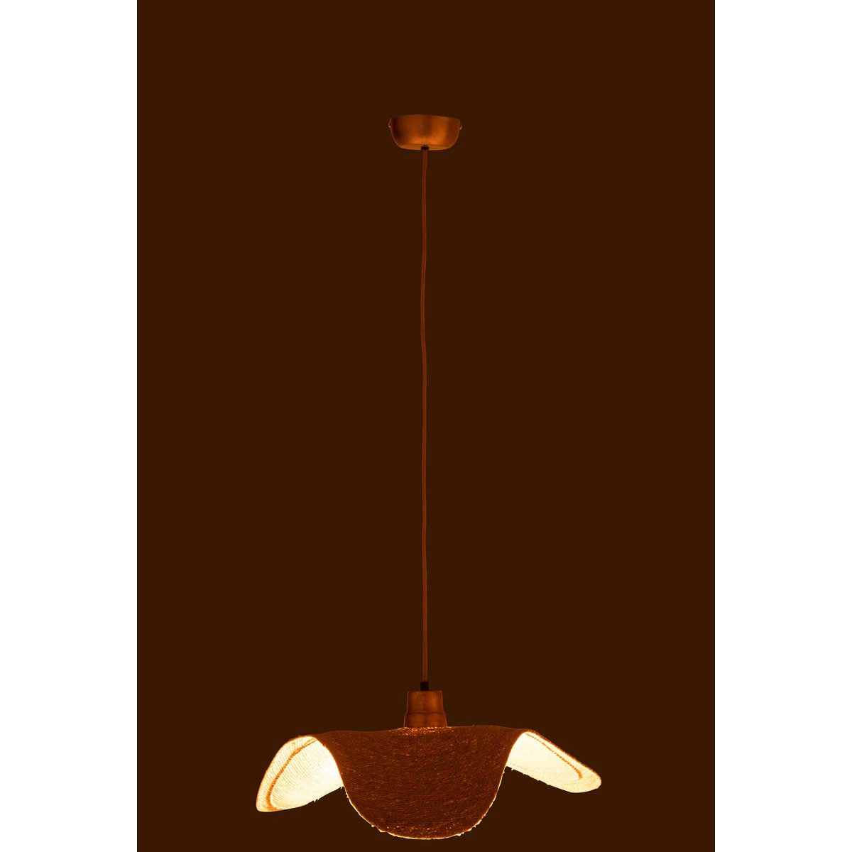 Détail de la texture en jute de la lampe J-Line Moonj