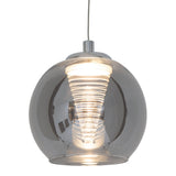 La lampe suspendue à LED "Vaso", lampe à pentence en métal et en verre en anthracite, avec des LED fermement construites, lampe suspendue pour la salle à manger et le salon avec un Øvon 14,5 cm.