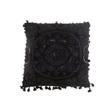 Coussin marocain J-Line en coton noir sur canapé