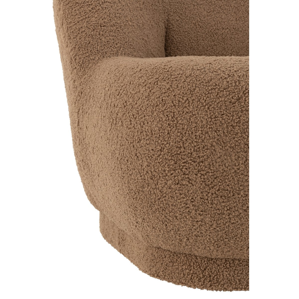 Canapé Teddy en boucle marron avec accessoires déco
