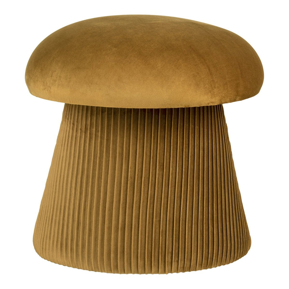 Pouf Hampton en velours ocre avec design champignon