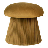 Pouf Hampton en velours ocre avec design champignon