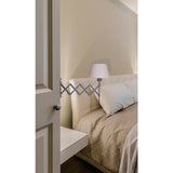 Lampe murale de cisaillement "Adrienne" extensible jusqu'à 49 cm, la lampe murale rétro en métal et textile en marron et nature, pour les lampes E27, les lumières murales pour le salon