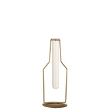 Vase tube doré de J-Line avec fleurs, ambiance salon moderne