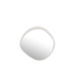Miroir J-Line - métal/verre - blanc - petit - Ø 60,5 cm