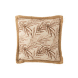 Détail du coussin J-Line Feuille montrant texture et couleur beige