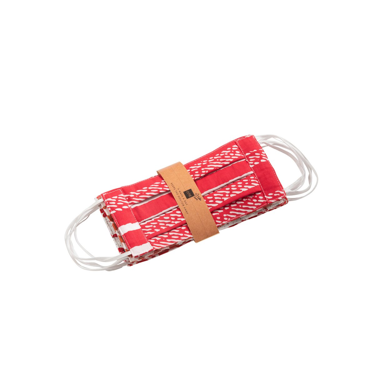 Masque buccal J-Line en coton rouge, vue de face