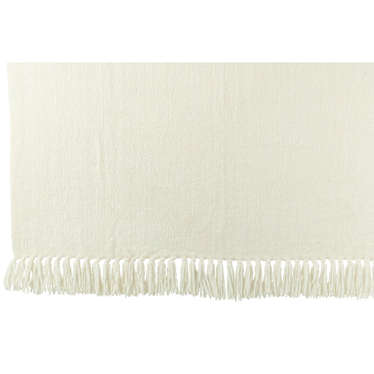 Couverture J-Line Chenille blanche, vue d'ensemble élégante