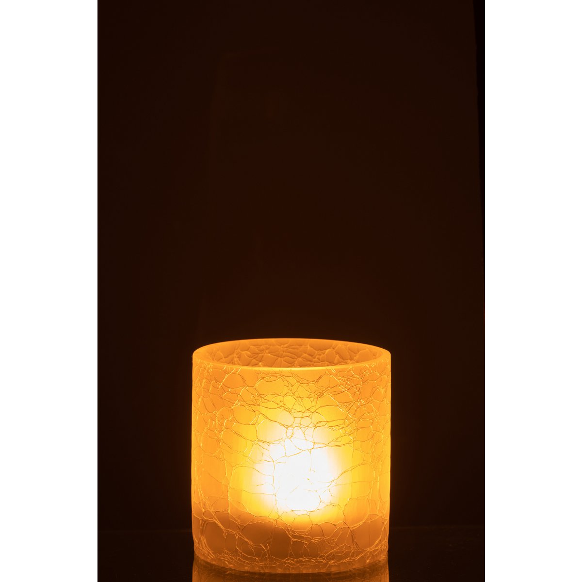 Photophore J-Line sur table, ambiance salon