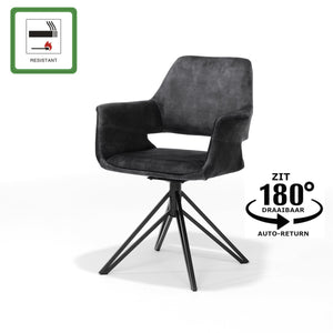Fauteuil Katy - tissu aurore velor anthracite ukfr, tournager bracon