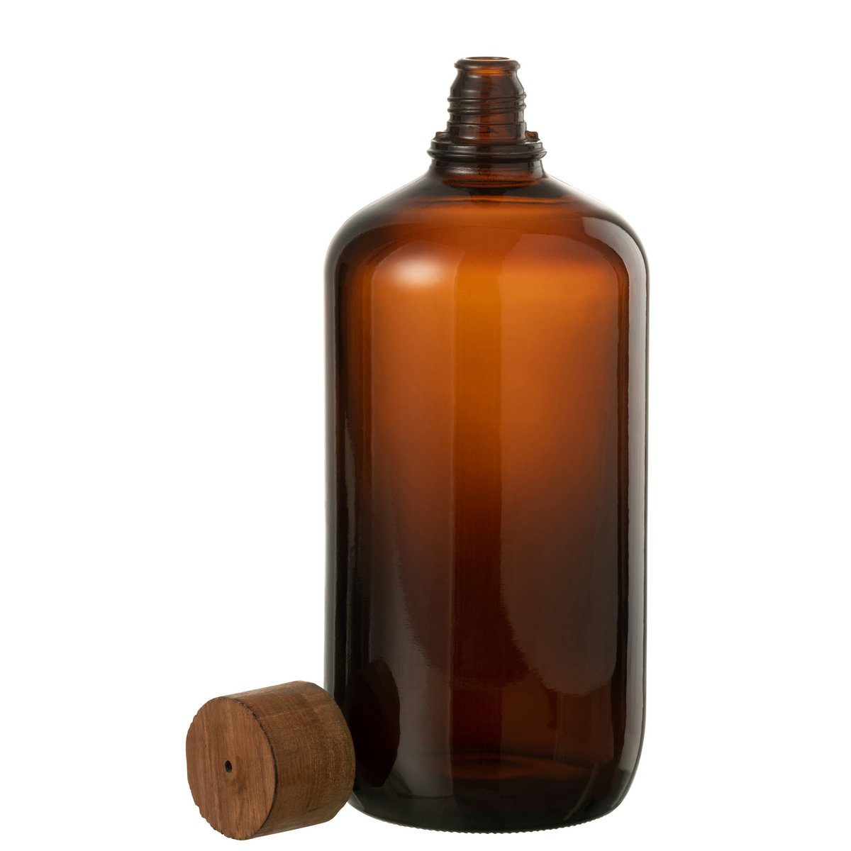 Bouteille décorative vintage J-Line en verre marron vue de face
