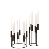 Set de 2 bougeoirs Pierre en fer noir, design industriel élégant.