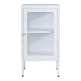 Armoire Dalby en acier blanc avec porte vitrée, design moderne