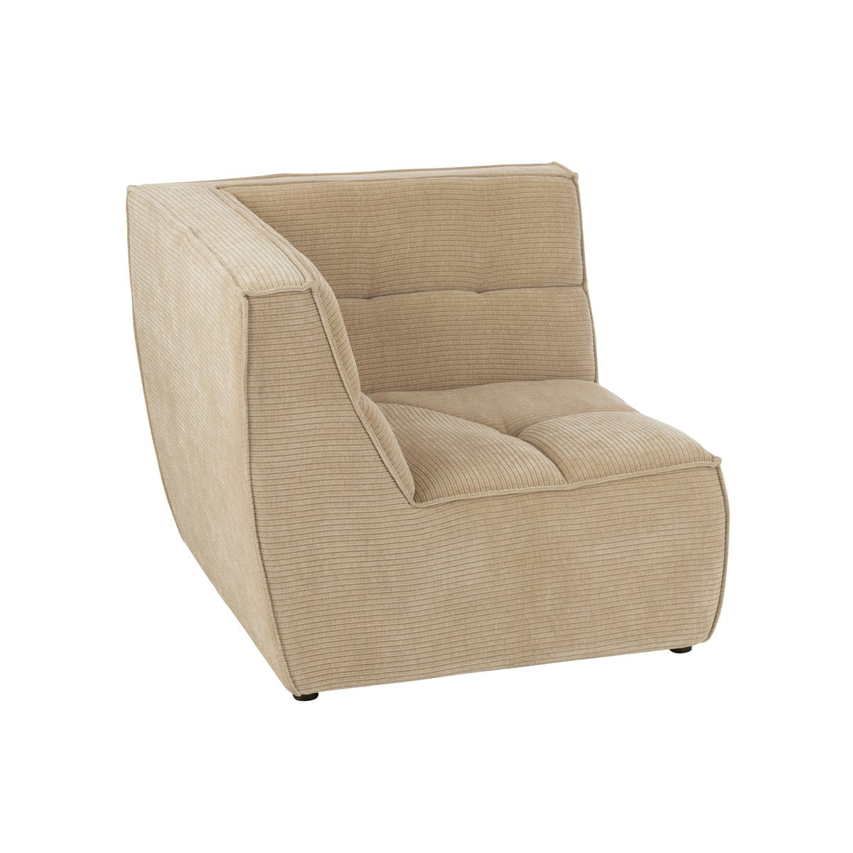 Canapé d'angle J-Line en bois de peuplier avec mousse beige foncé